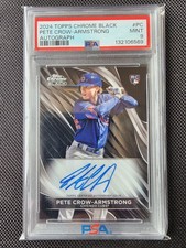 2024 PETE CROW ARMSTRONG Topps Chrome Black RC AUTO PSA 9 MINT