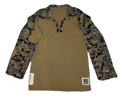 USMC Woodland MARPAT FROG Combat Shirt Top L R Large Regular Flame