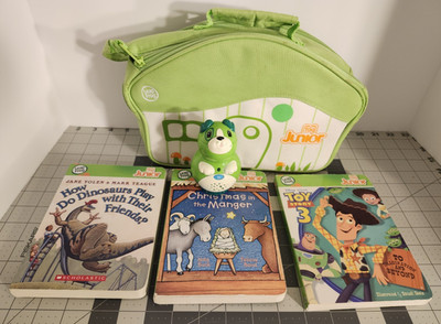 Leap Frog TAG Junior Reading System Kids + 3 Books With Dog Reader & Tote Tested