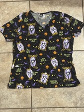 Halloween Scrub Top Disney Nightmare Before Christmas Jack Skellington M Pockets