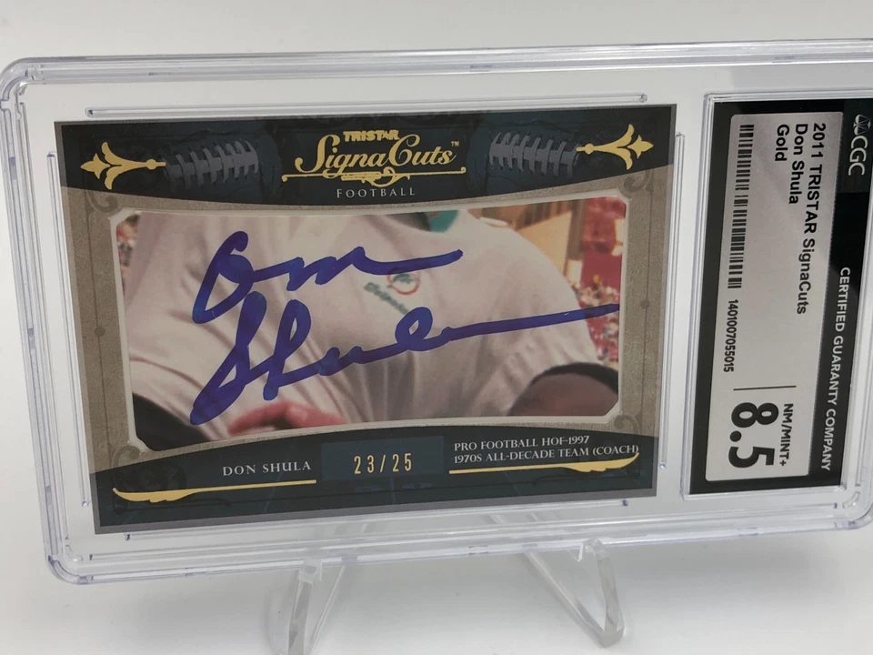 DON SHULA AUTO RARE/25 Card 2011 Tristar Signature DOLPHINS graded slab CGC 8.5 - Image 2 of 4