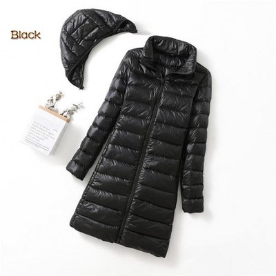 Winter Packable Ultralight Long Down Puffer Parka Jacket Women Coats Size S M L