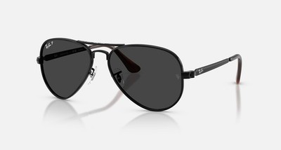 Ray-Ban Aviator Max Black/Black Polarized 58 mm Sunglasses RB3925 002/48 58-16