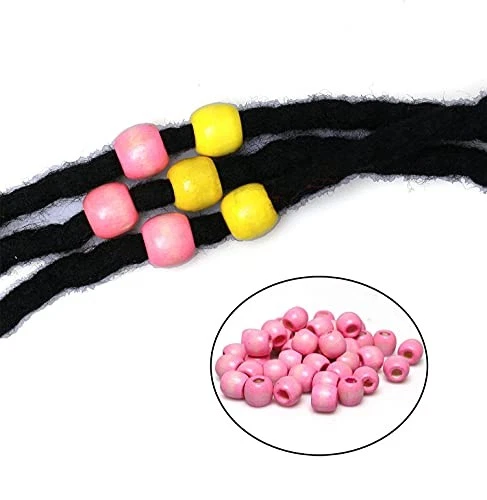 300 шт. деревянных бусин для изготовления ювелирных изделий с большими отверстиями бочонок дерево россыпью 12x11 мм розовый - Изображение 4 из 4