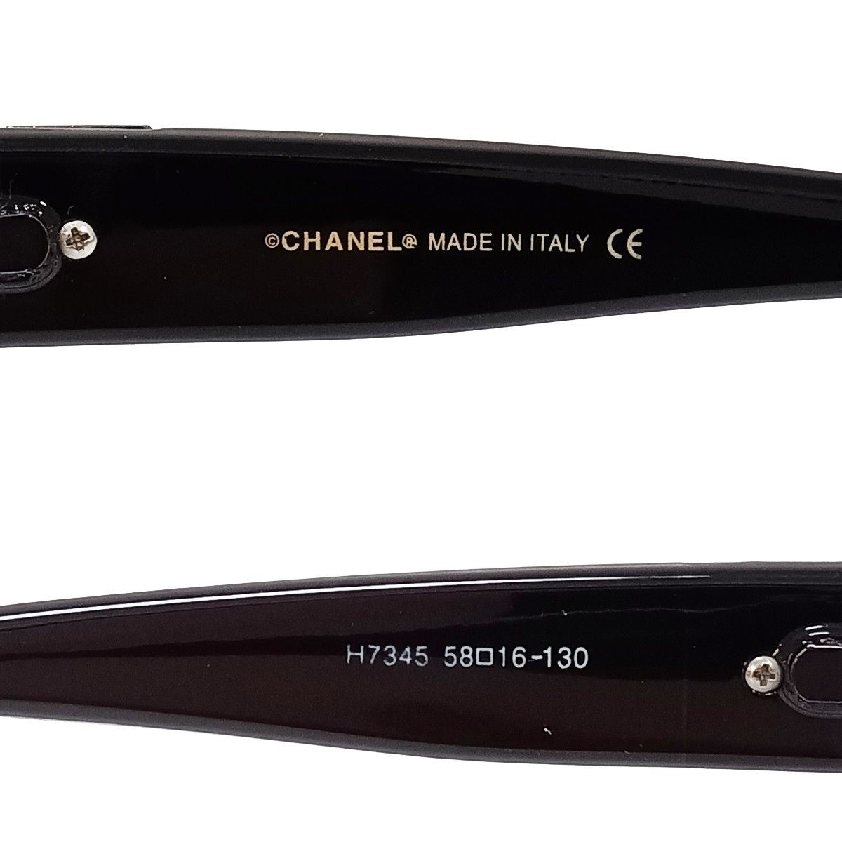 CHANEL Coco Mark Rhinestone Shield Sunglasses Bla… - image 10