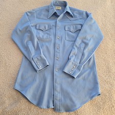 Vtg Lee Western Pearl Snap Ribbed Shirt Extra Long Tails USA Made Rodeo Festival