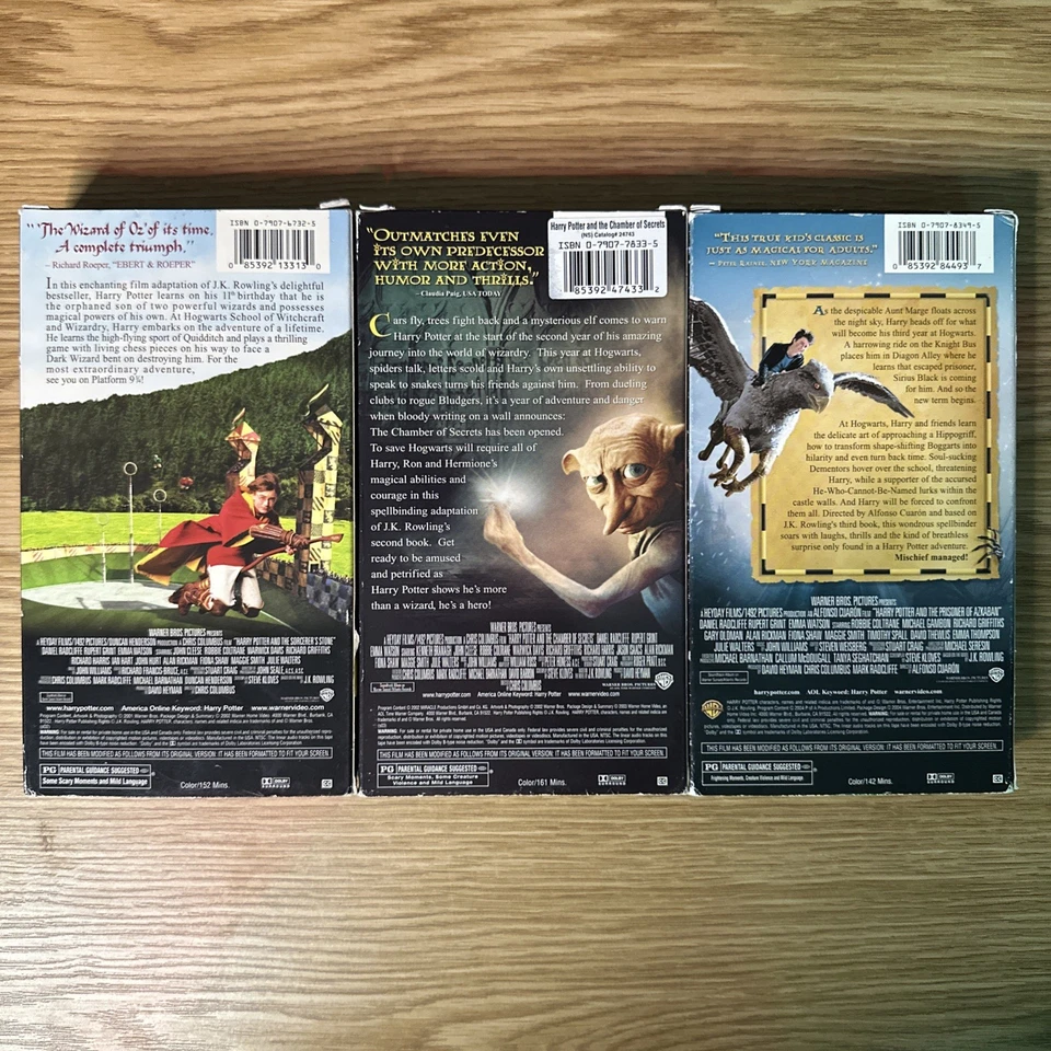 Lot Harry Potter Trilogy VHS Vtg Years 1 2 3 Sorcerer's Stone Chamber of Secrets - Image 2 of 4