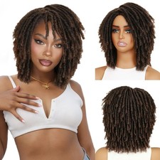 HANNE Dreadlock Wig Short Twist Braided Wigs for Black Women and Men Afro Cur...
