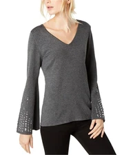 I.N.C Womens Embellished Knit Blouse