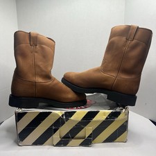 Justin Mens Size 13 D Aged Bark Leather Steel Toe Work Boots USA Made 4764 NIB