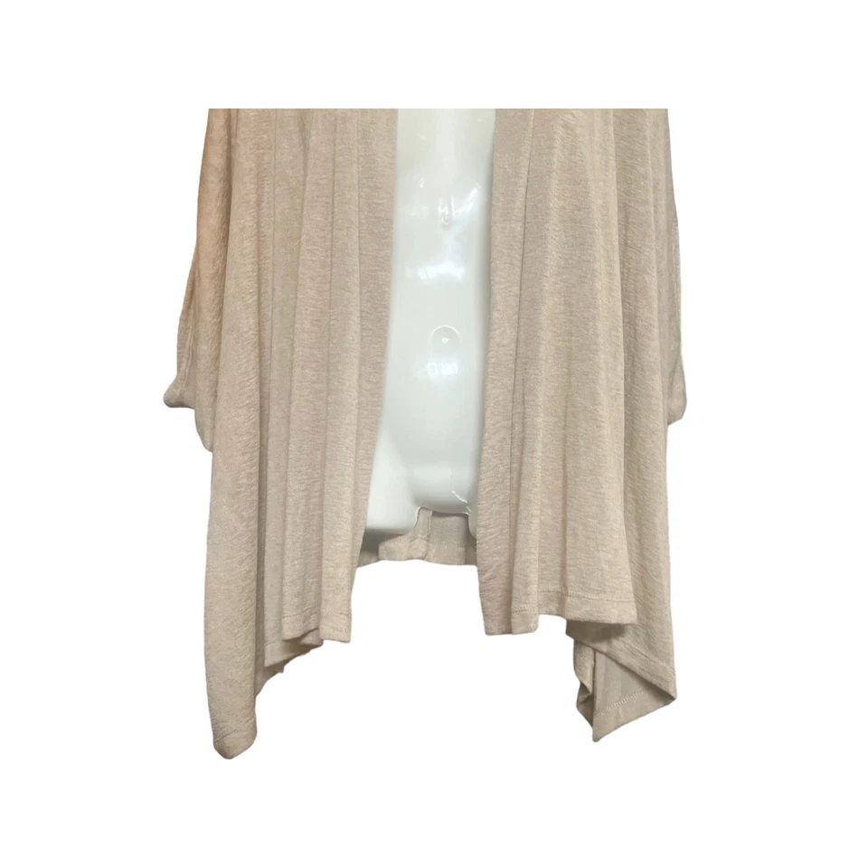 Suéter cárdigan tejido ligero frente abierto de gran tamaño tostado Bobeau para mujer talla XL Foto 4 de 4