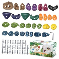32Pcs Rock Wall Climbing Holds for Kids, Climbing Grips for 32 Pcs-Dark Color