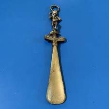 Vintage Dartmoor Shoe Horn Pixie Pisky Solid Brass Metal Antique   