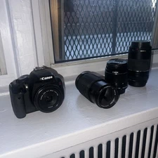 Canon EOS Rebel T3i DSLR Camera 18MP with 18-55mm 55-300mm  Lenses and Bag Kit