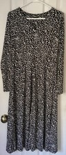 Talbots Dress Women Black, White & Gray Dress - Size Medium