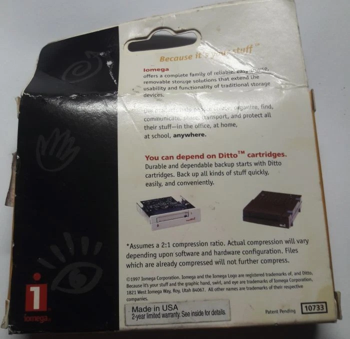 NOS Iomega 3.7GB Higher Capacity One Cartridge for Ditto 2GB Drives Vintage - Image 2 of 2