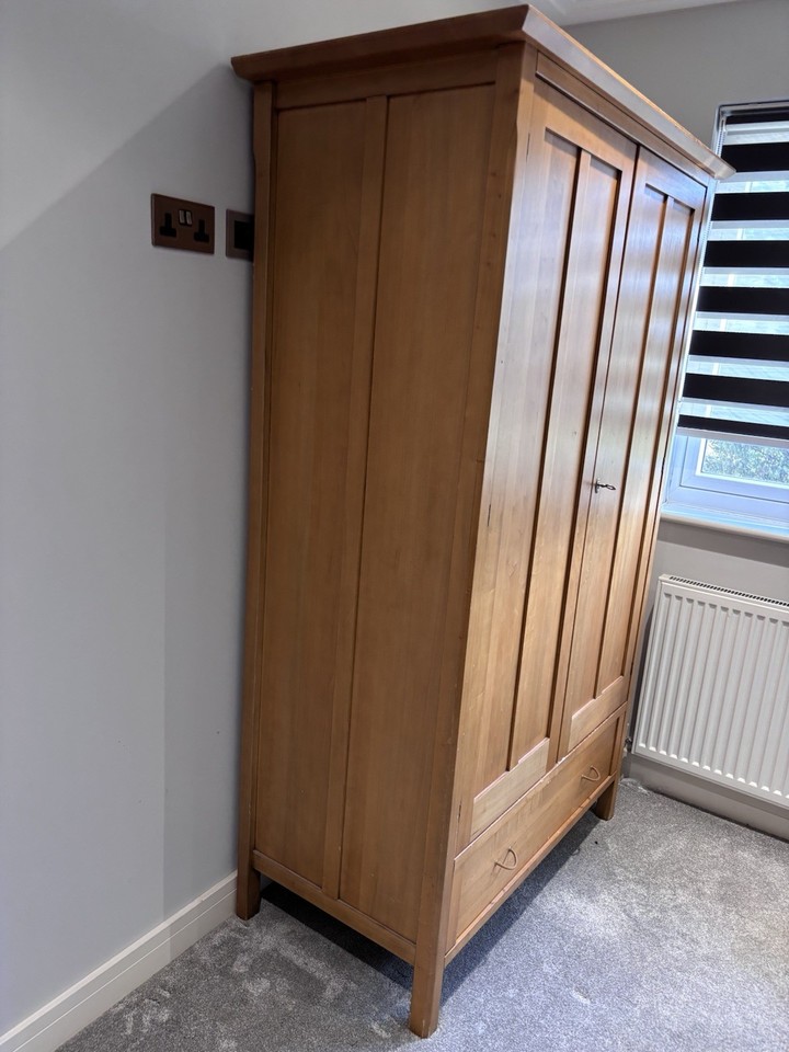Solid Wood Wardrobe with Drawers | eBay UK