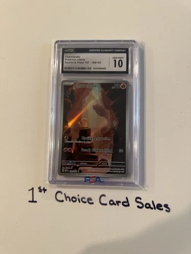 Pokemon Charmander 168/165 Holo ENGLISH Scarlet Violet 151 - CGC 10