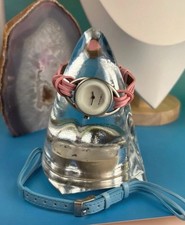Kahuna Ladies Cuff Watch Pink & Blue Interchangeable Leather Wrap Straps New