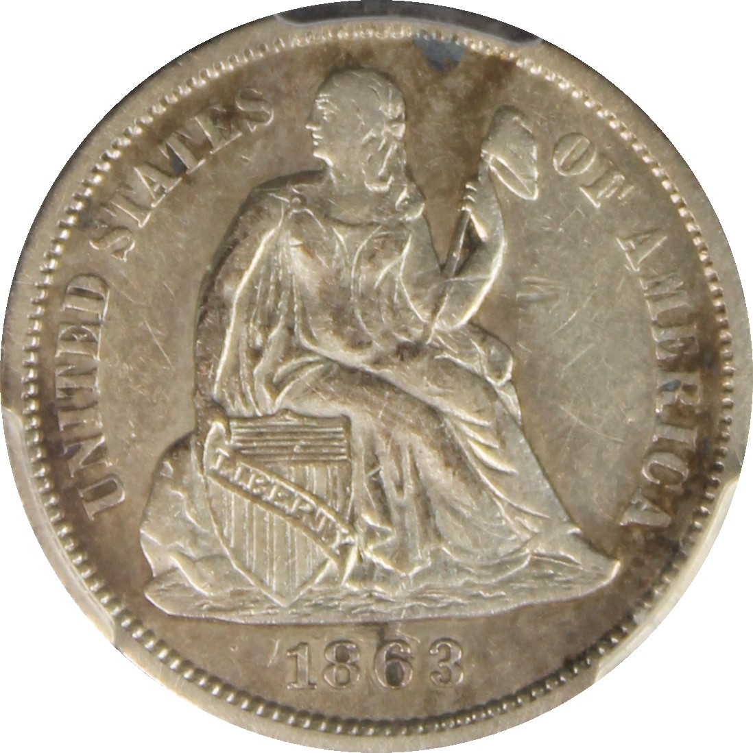 1863 S XF40 Seated Liberty Dime PCGS 40935523 | eBay