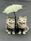 Antique George Heyde Two Cats With Umbrella 1900 Germany Novelty Cast Lead 2.5” — photo 1
