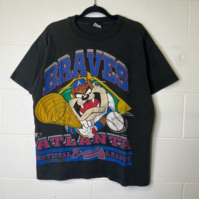 Vintage 1993 Atlanta Braves Taz Looney Tunes Shirt Men s XL Baseball MLB Changes
