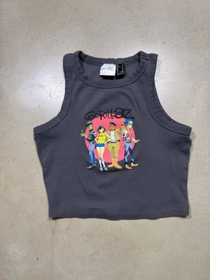 Gorillaz Character Graphic Ribbed Crop Tank Top womens M