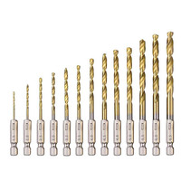 Metallbohrer Set 13 StüCk HSS Spiralbohrer Titan 1,5-6,5Mm Holz Metall Bohren