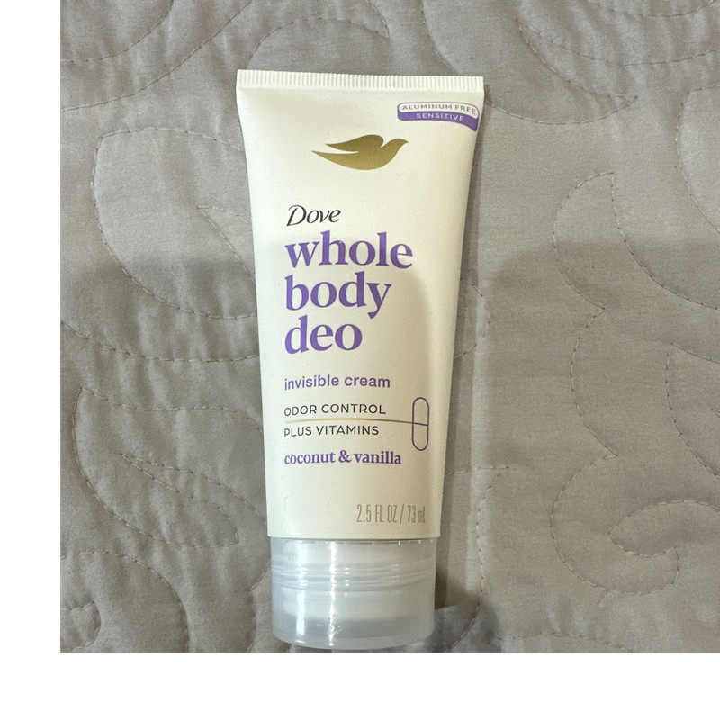 Dove Whole Body Deo Invisible Cream Deodorant Coconut & Vanilla 2.5 fl oz