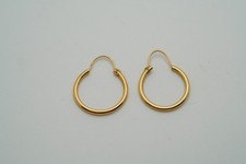Vintage 14k Yellow Gold Hoop Earrings 18mm 0.84g