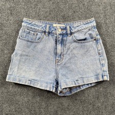 PacSun Mom Short Womens 25 Light Blue Denim Cuffed High Waisted Casual Summer