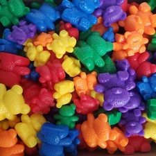 Bright Colored Sensory Counting Bears, Assorted Lot Of 200