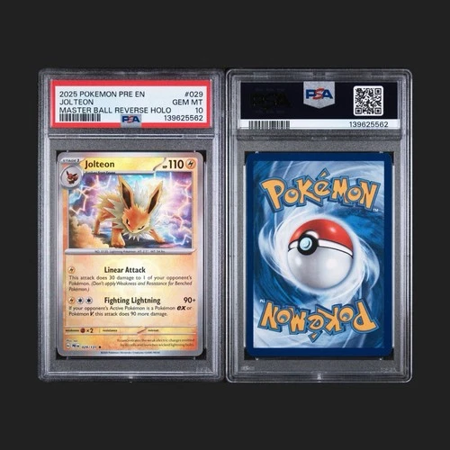2025 Pokemon Prismatic Evolutions Jolteon Reverse Master Ball #029/131 PSA 10