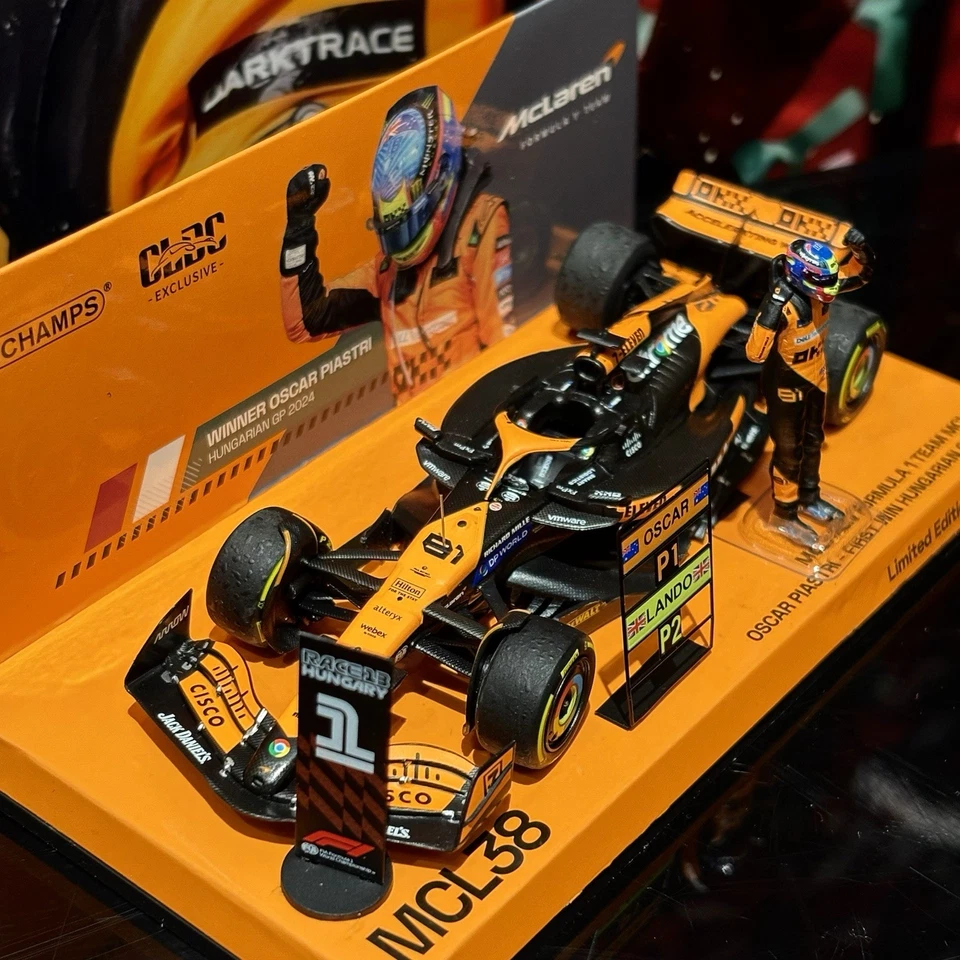 RARE Minichamps 1/43 mclaren mcl28 Piastri first win Hungary 2024 - Photo 2/4