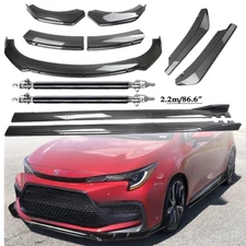 Carbon Fiber Front Bumper Lip Spoiler & Side Skirt Body Kits For Toyota Corol