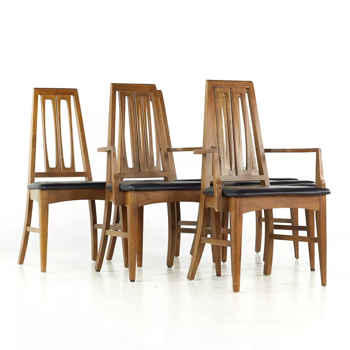 Young Manufacturing Mid Century Walnut Dining Chairs Set of 6 eBay