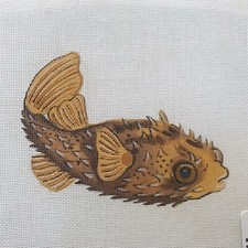Hand painted needlepoint salt water fish canvas
