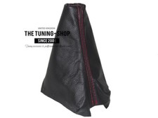 Schaltmanschette Schaltsack Für Peugeot 208 2012-2016 Leder Schwarz Naht Rot