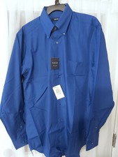 Izod easy care mens large 16.5 34/35 Blue Long Sleeve Button Down