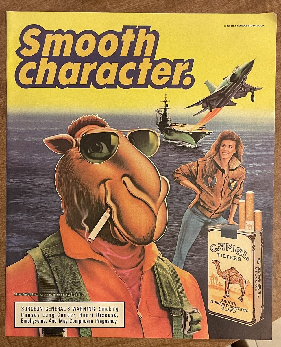 1989 Camel Cigarettes Joe Camel Smooth Character Top Gun 80s Print Ad