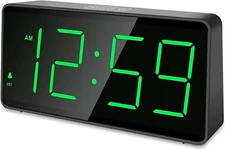 Peakeep Battery Operated Digital Clock, Alarm Clock for Bedrooms - Cordless Larg