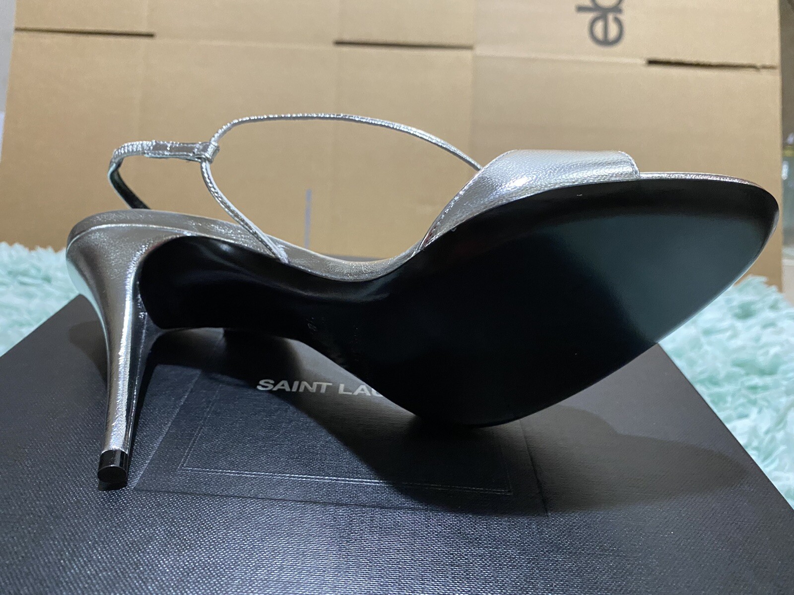 Saint Laurent Sandalo Argento 38 5