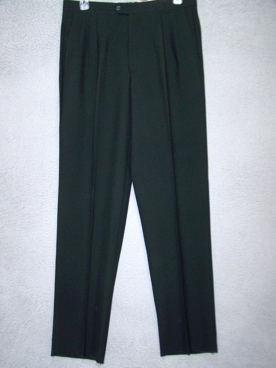 DESCENTE Pants Mens 36X37 Black Golf Collection Classic Pure Wool