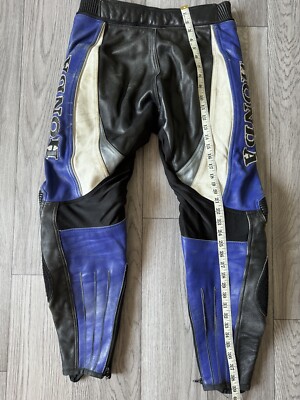 Vintage Motocross Leather Pants HONDA By FRANK THOMAS Black