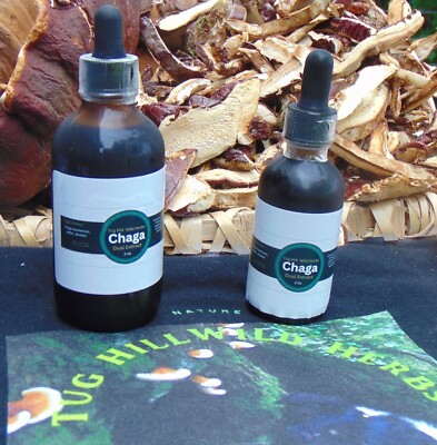 CHAGA MUSHROOM Dual Extract Liquid Tincture 2 oz. Bottle