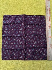 Altea Men's Burgundy Paisley Printed Silk 12.5" Pocket Square Handmade in Italy