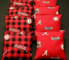 CORNHOLE BEANBAGS made w University of ALABAMA CRIMSON TIDE Fabric ACA Reg Bags