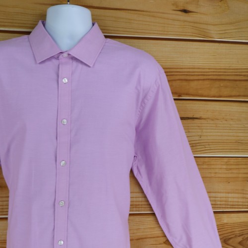 Tommy Hilfiger Dress Shirt Slim Fit Stretch Mens 2XL Pink Cotton Spread Collar - Picture 5 of 6