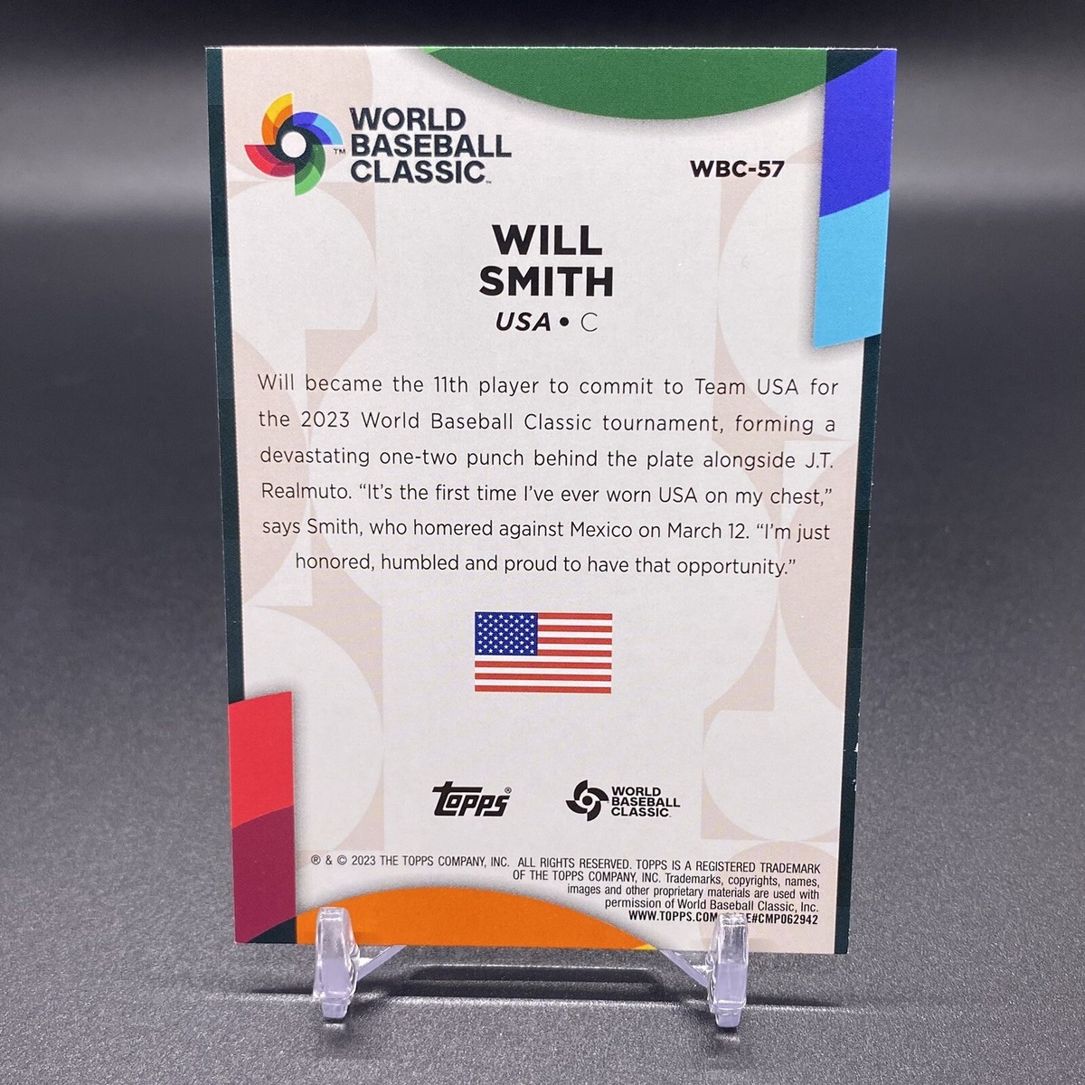 2023 Topps Will Smith World Baseball Classic Stars WBC Card #WBC