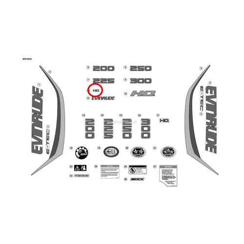Front HO Sticker for Evinrude G2 Radical Red BRP - 1 PC - 216585